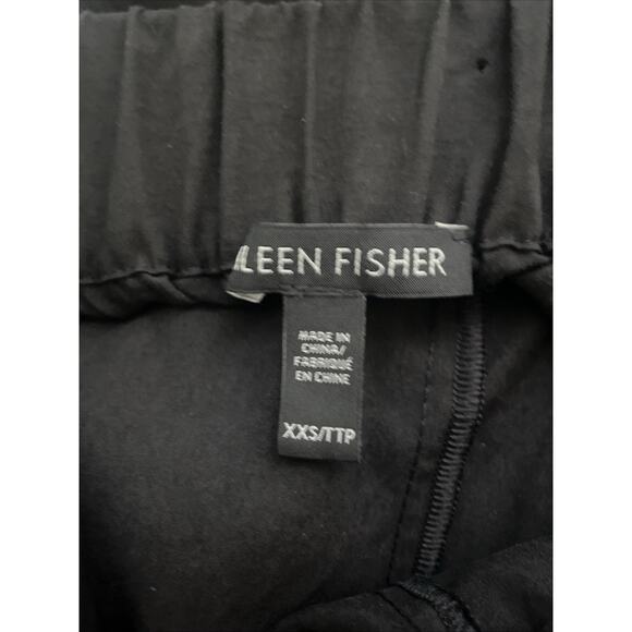 Eileen Fisher Womens Cropped Pants Sz XXS Black Pull On Mid Rise Viscose Blend - Picture 3 of 4